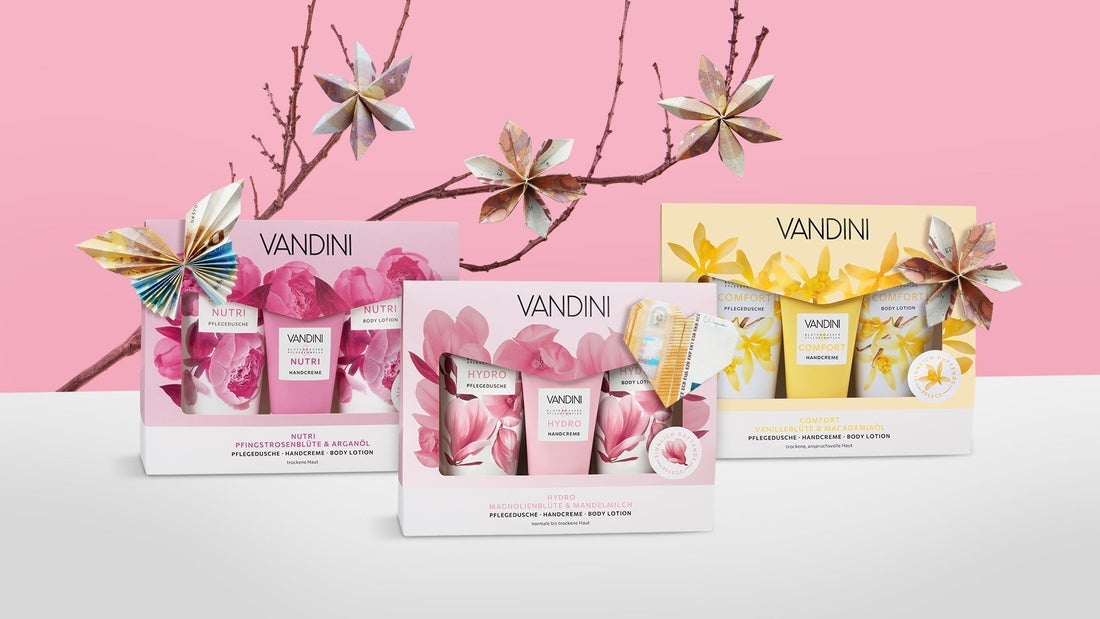 VANDINI Trio-Sets mit Geldscheinen gefaltet als Blume, Herz und Schmetterling