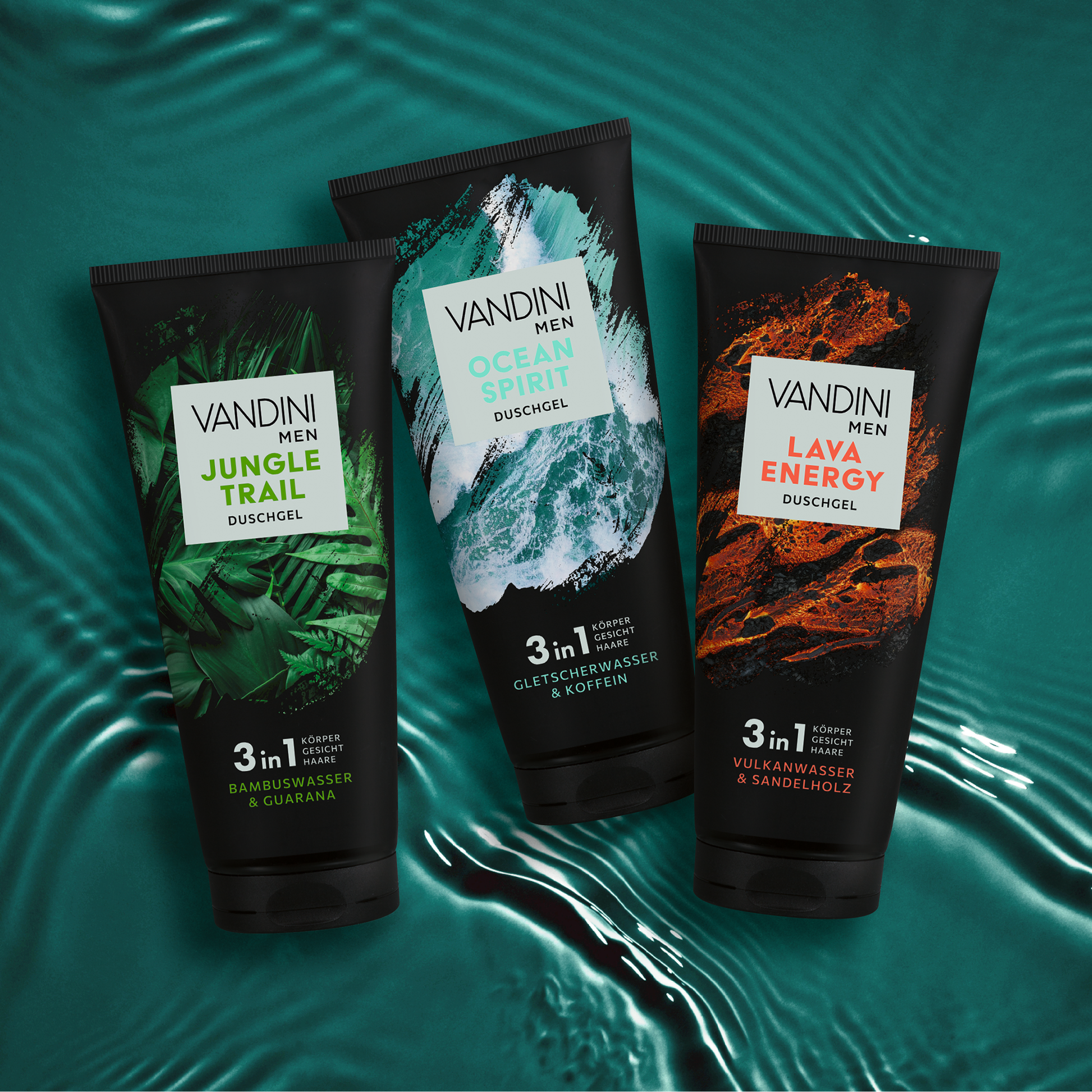 VANDINI Übersicht der gut riechenden 3in1 Männerduschgele für Körper, Gesicht und Haare