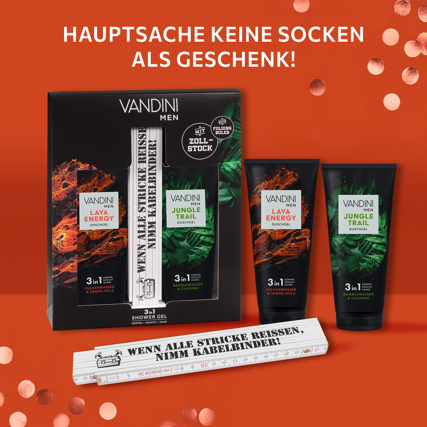 Geschenkset MEN Zollstock LAVA ENERGY + JUNGLE TRAIL
