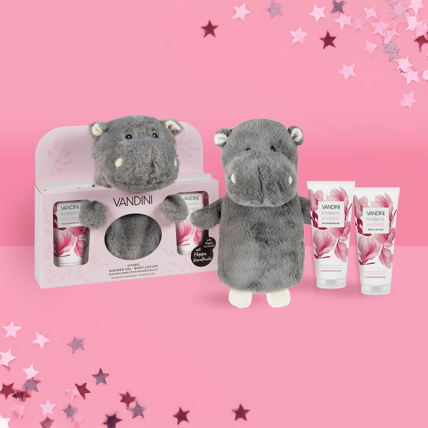 Geschenkset Motiv-Wärmflasche Hippo HYDRO