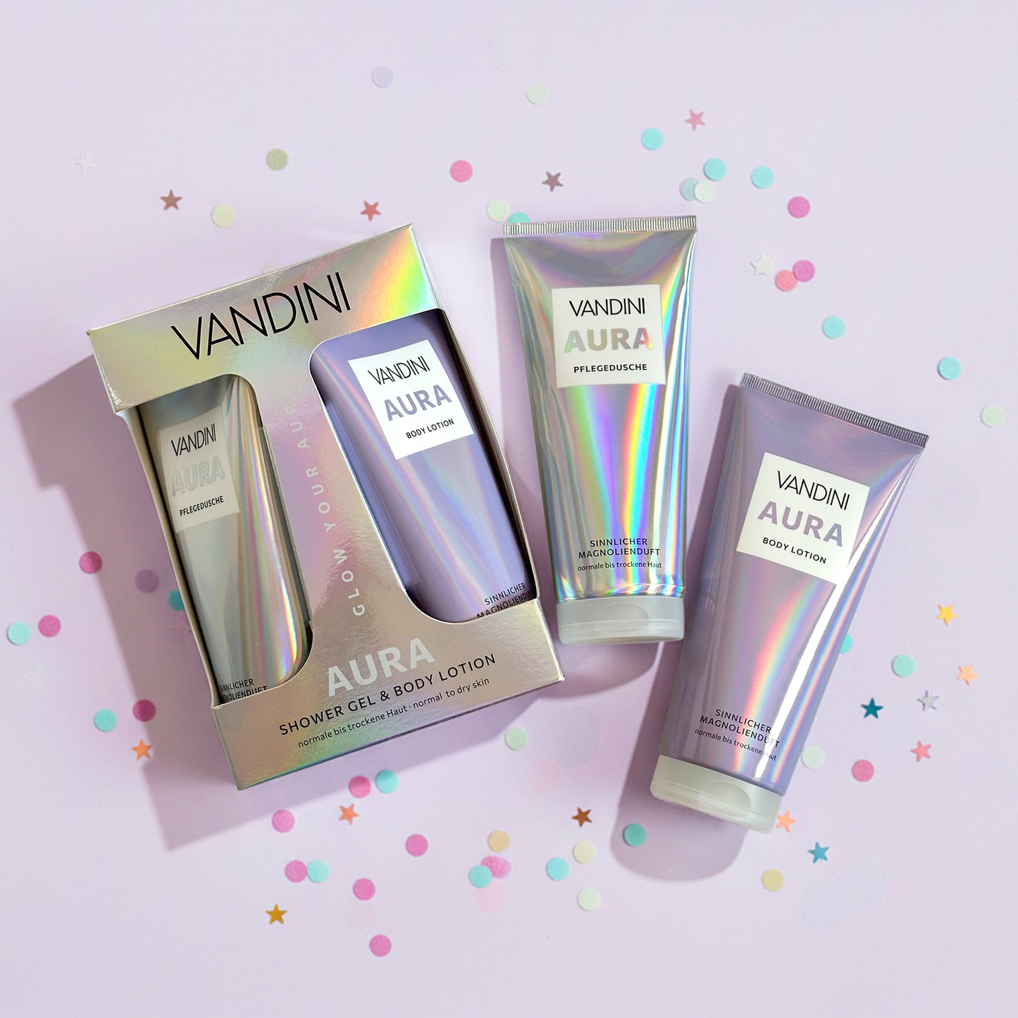 VANDINI AURA Geschenkset Pflegedusche und Bodylotion 
